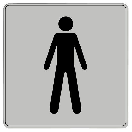 Pictogramme en polystyrène ISO 7001 - Toilette hommes