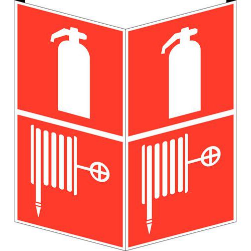 Brandbestrijdingsbord - Brandblusser en brandslang - Hard