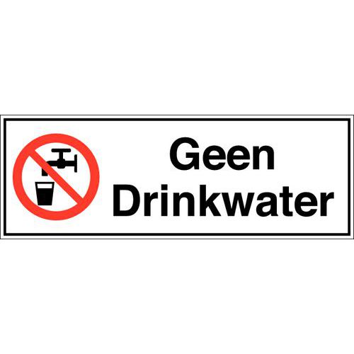 Verbodsbord - Geen drinkwater - Zelfklevend