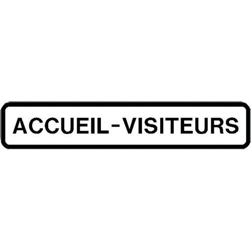 Panneau directionnel grande hauteur double message - Accueil-visiteurs - Longueur 1300 mm
