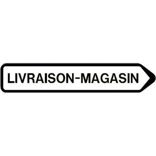 Panneau directionnel grande hauteur double message - Livraison-magasin - Longueur 1300 mm