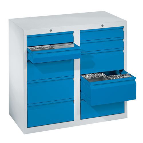 Armoire à tiroirs pour outils H90 - 2 colonnes - 10 tiroirs