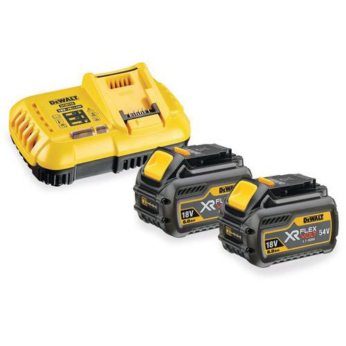 Starterset 2x DCB546 Accu 6.0Ah 54V XR FlexVolt + Snellader - Dewalt