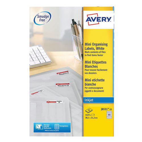 Transparant mini-etiket 38,1 x 21,2 mm - Inkjetprinter Transparant mini-etiket 38,1 x 21,2 mm - Inkjetprinter