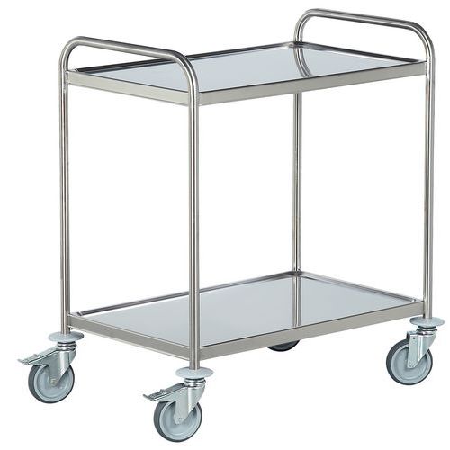 Chariot inox - 2 plateaux - Force 120 kg