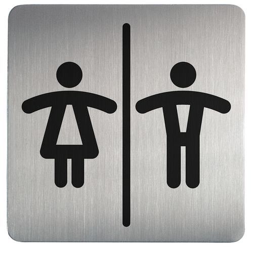 Pictogramme design carré toilette - Hommes et femmes
