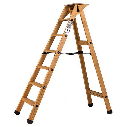 Escabeau professionnel bois Lyonnais - 3 à 6 marches - Duarib