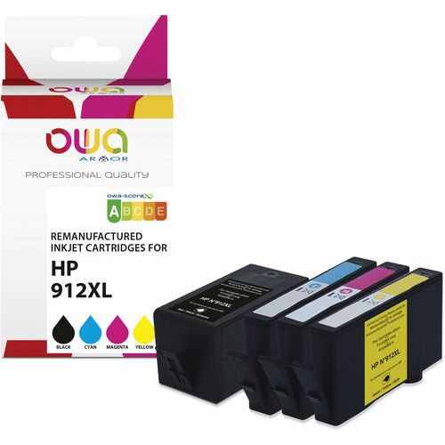 Cartouches d'encre remanufacturées HP 912XL - 4 couleurs - Owa