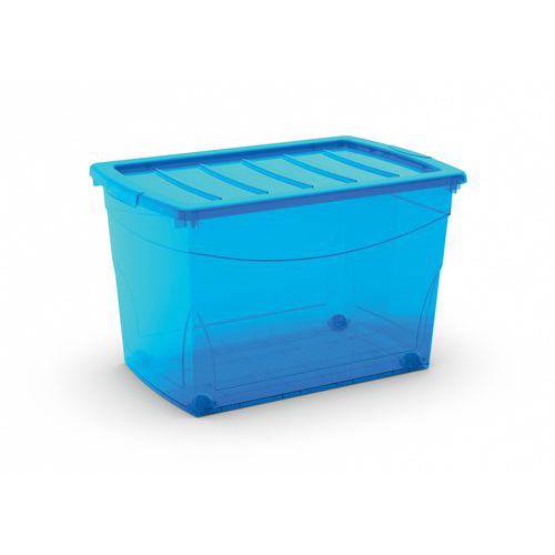 Kunststof bakken met deksel, Totale inhoud: 60 L, Nestbaar: ja, Totale hoogte: 365 mm, Totale breedte: 585 mm