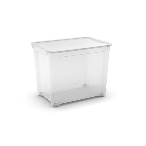Kunststof bakken met deksel, Totale inhoud: 70 L, Nestbaar: ja, Totale hoogte: 425 mm, Totale breedte: 555 mm