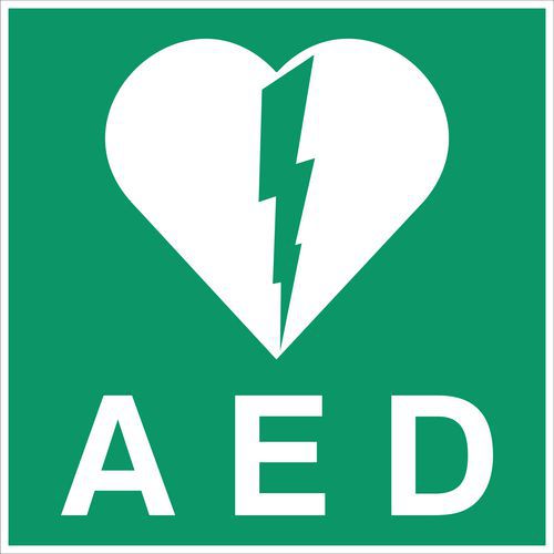 Panneau d'évacuation-secours - AED - Rigide