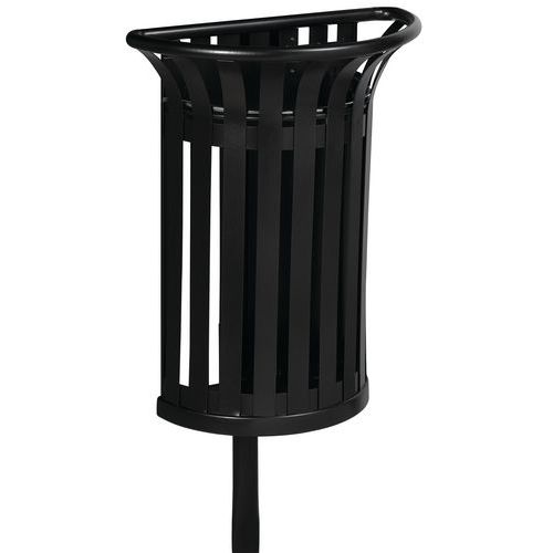 Vuilnisbak 35L met paalbevestiging Tulipe Rossignol, Totale inhoud: 35 L, Opening: Gleuf, Materiaal: Metaal