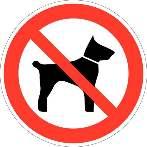 Verbodsbord - Verboden voor honden - zelfklevend