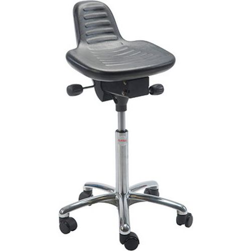 Zit- en stastoel van polyurethaan Alfa Alu50-Global Stole, Type voet: Wielen, Zitting materiaal: Polyurethaan