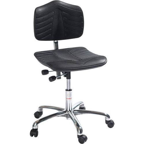Polyurethaan stoel voor de werkplaats Premium-Global Stole, Zitting materiaal: Polyurethaan