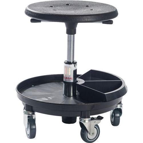 Werkkruk van polyurethaan Sigma 400P, Stoel model: Laag, Voetensteun: ja, Zitbreedte: 36 cm, Zitdiepte: 36 cm