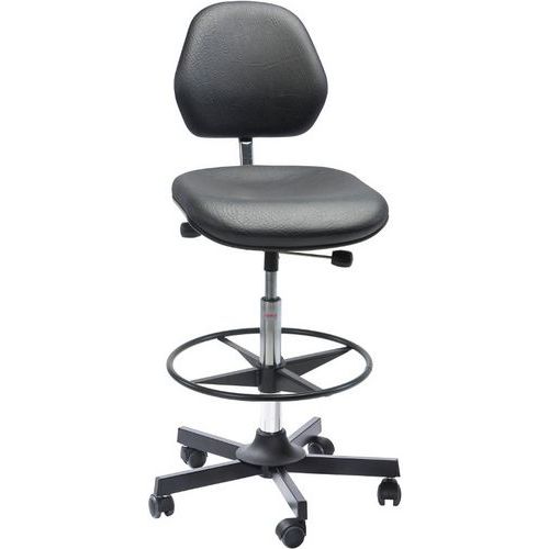 Gevulde stoel voor de werkplaats van imitatieleer - Aktiv - Global Professional Seating