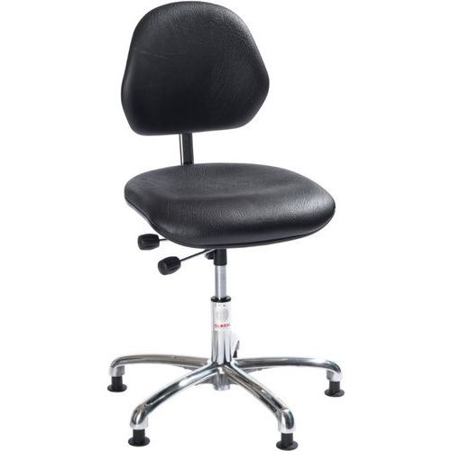 Gevulde stoel voor de werkplaats van imitatieleer, Zitting materiaal: Doek, Stoel model: Laag