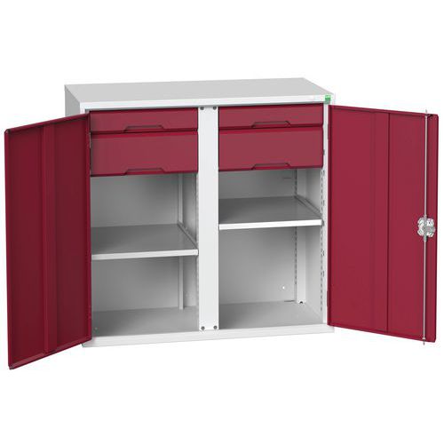 Armoire Verso 2x2 tiroirs portes pleines - Bott