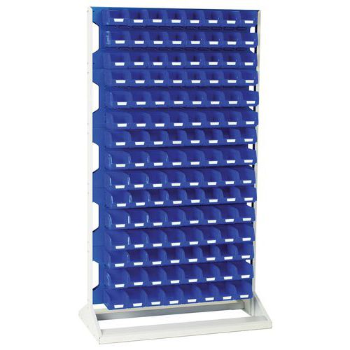 Rack à bacs 1000x550x1450mm - 96 bacs rouges - Bott