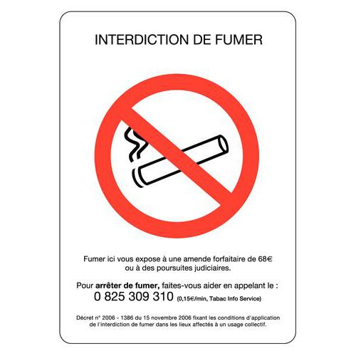Pictogramme Interdiction de fumer rigide - A5