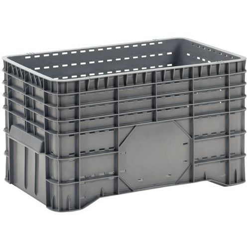 Stapelbare palletkist - Geperforeerde wanden - Op poten - Manutan