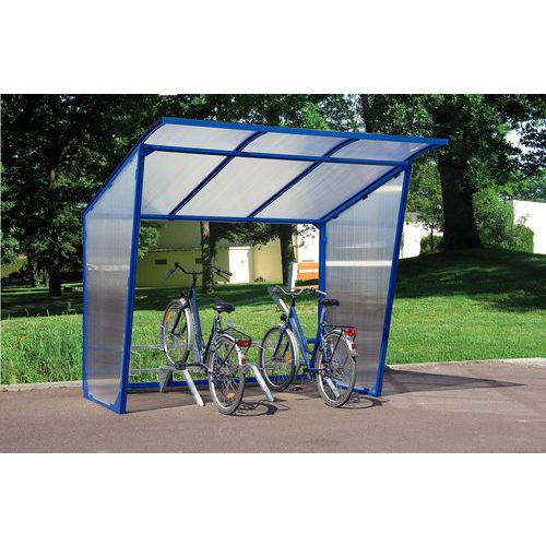 Fietsenstalling met schuin dak - zonder fietsenrek - basismodule