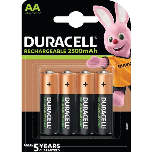 Oplaadbare batterij Ultra 2500 mAh AA LR6 - Set van 4 batterijen - Duracell
