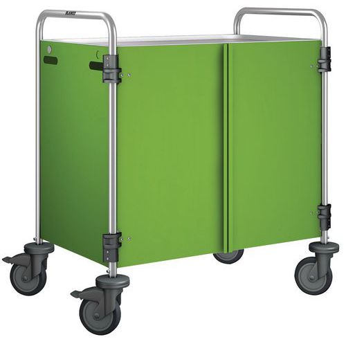 Wagen met bekleding - 3 legborden - Blanco