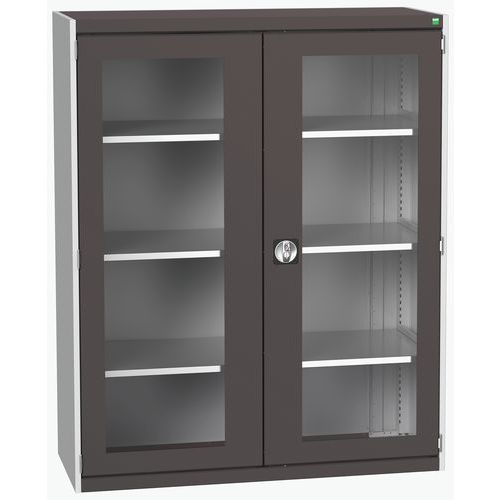 Armoire à portes transparentes Cubio 1300x525x1600mm - Bott