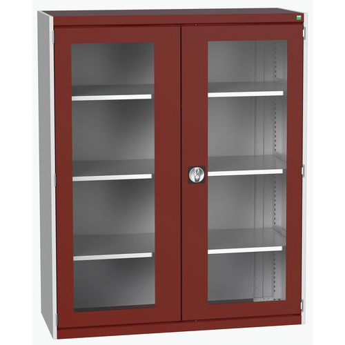 Armoire à portes transparentes Cubio 1300x525x1600mm - Bott