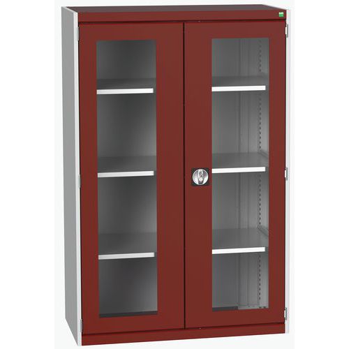 Kast met transparante deuren Cubio 1050x525x1600mm - Bott