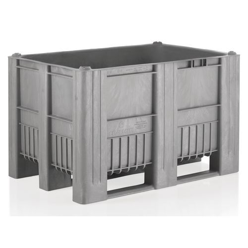 Kunststof palletbox uit één stuk - grijs - 3 sleden