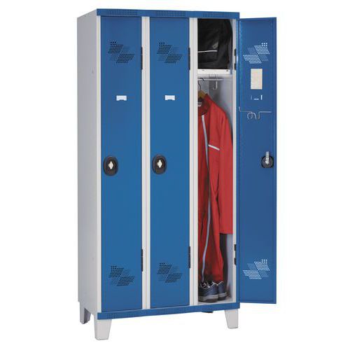 Vestiaire 3 colonnes Seamline Optimum® Largeur 300 mm sur pieds- Acial