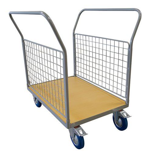 Plateauwagen met 2 rugleuning mesh 250 en 500 kg