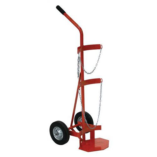 Steekwagen voor 1 of 2 flessen, Max. Ø gasfles: 250 mm, Capaciteit (aantal flessen): 1, Ergonomisch: nee