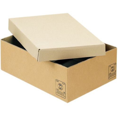 Kartonnen doos, Totale inhoud: 18 L, Inwendige hoogte: 138 mm, Inwendige breedte: 288 mm