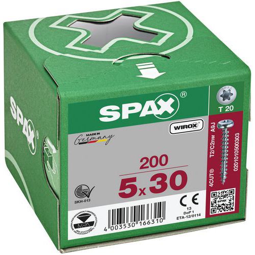 Doos met 200 universele bolkopschroeven TX Ø 4 à 5 mm - Spax Doos met 200 universele bolkopschroeven TX Ø 4 à 5 mm - Spax