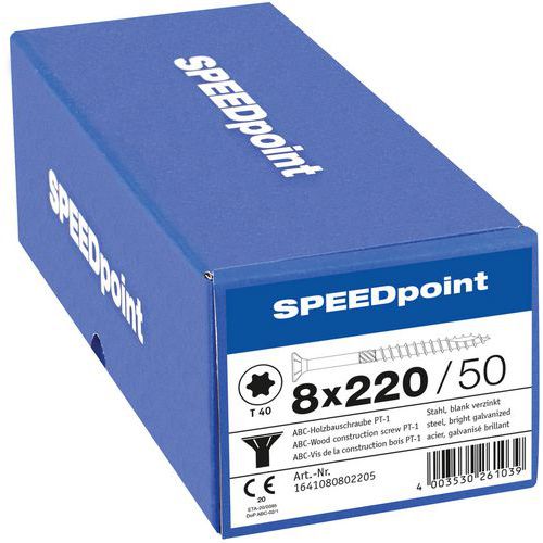 Doos met 50 TX platkophoutschroeven Ø 8mm - SpeedPoint