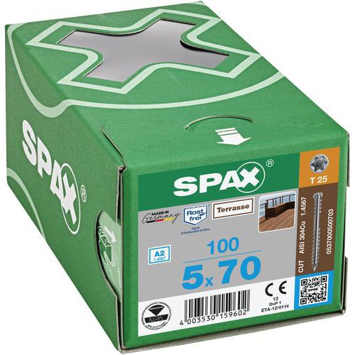 Doos met terrasschroeven met cilinderkop TX Ø 5 mm - Spax