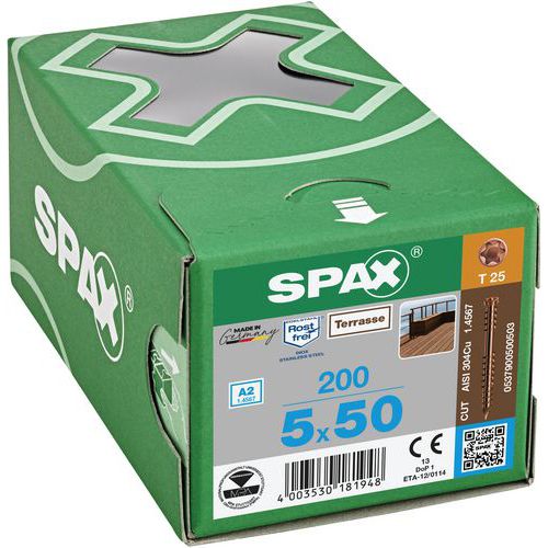 Doos met terrasschroeven met cilinderkop TX Ø 5 mm - Spax