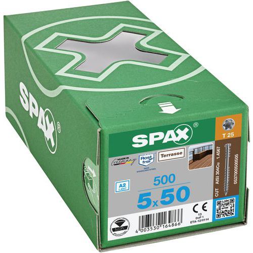 Doos met terrasschroeven met cilinderkop TX Ø 5 mm - Spax