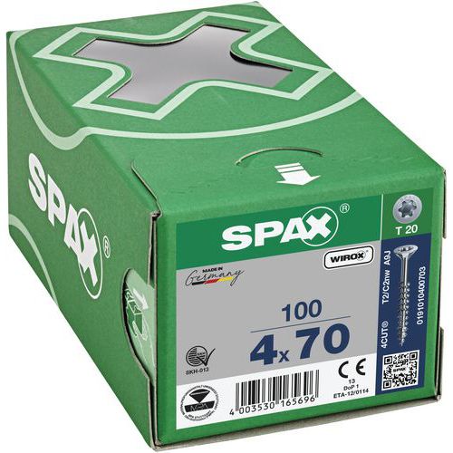 Doos met 100 universele schroeven T-Star Plus met verzonken kop voor buitengebruik TX Ø - Spax