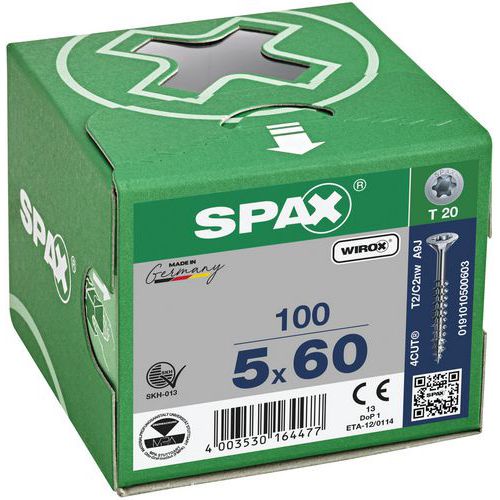 Doos met 100 universele schroeven T-Star Plus met verzonken kop voor buitengebruik TX Ø - Spax