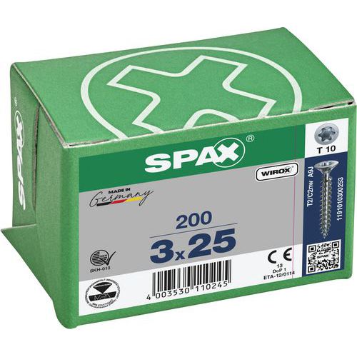 Doos met 200 universele schroeven T-Star Plus met verzonken kop TX Ø - Spax