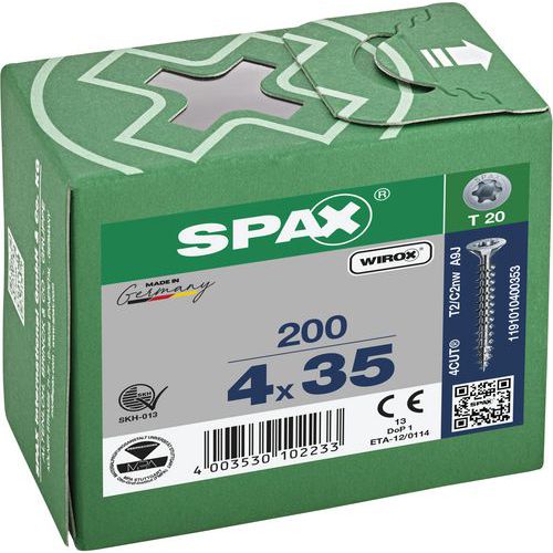 Doos met 200 universele schroeven T-Star Plus met verzonken kop TX Ø - Spax