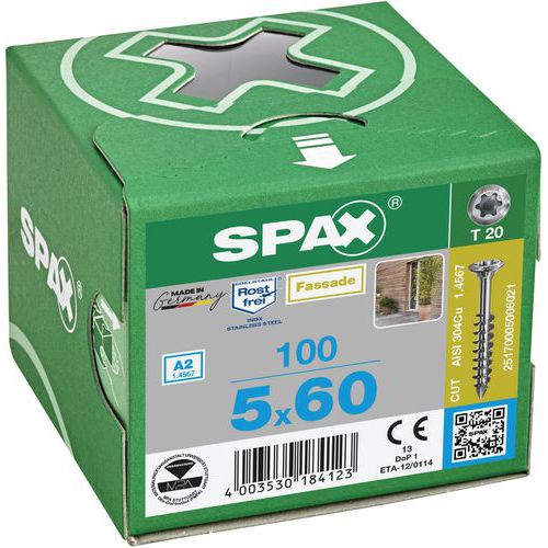 Doos met universele gevelschroeven met bolkop TX Ø 4,5 à 5 mm - Spax