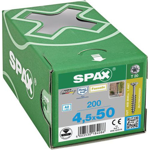 Doos met universele gevelschroeven met bolkop TX Ø 4,5 à 5 mm - Spax