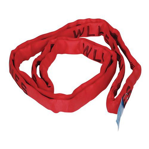 Ronde eindloze hijsband, Veilig hefvermogen: 5000 kg, Nuttige lengte: 2 m, Ø: 35 mm, Model: Rond, Kleur: Rood