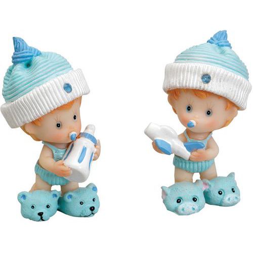 Sujet de baptême ou naissance - Bébé avec biberon - Lot de 6 - Matfer Sujet de baptême ou naissance - Bébé avec biberon - Lot de 6 - Matfer